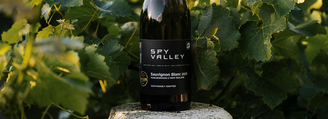 A bottle of Spy Valley wine